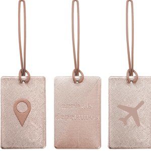 Set of Three Rose Gold Luggage Tags